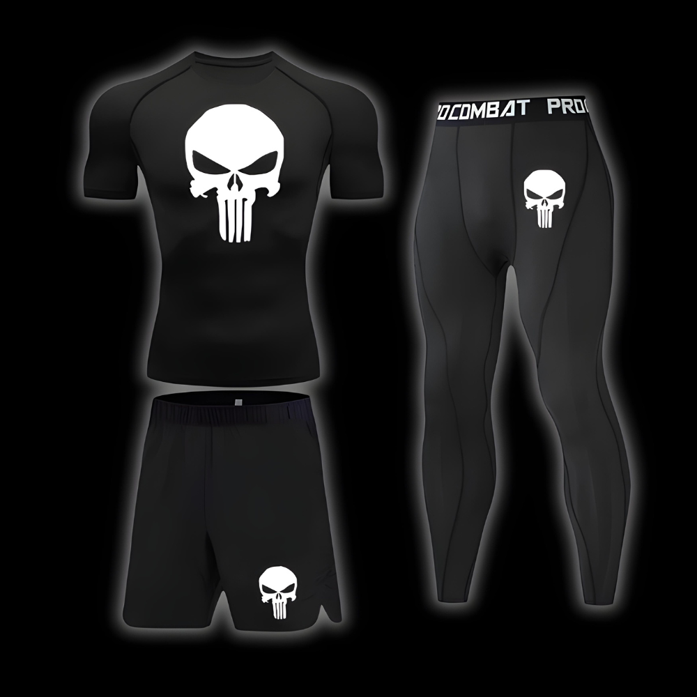 Skull Short Sleeve Compression Shirt | Set